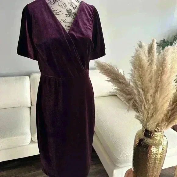Chaps Dresses Chaps Womens Velvet Dress Size Plum Purple